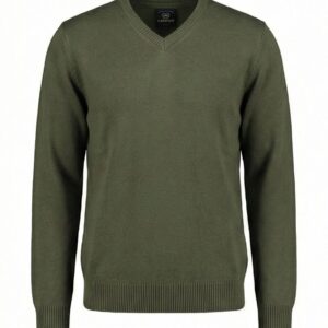 پلیور یقه هفت زیتونی بافت LERROS