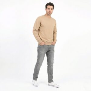 ست کژوال پاییزه مدرن با ترکیب رنگی نسکافه‌ای ملایم و طوسی سنگی