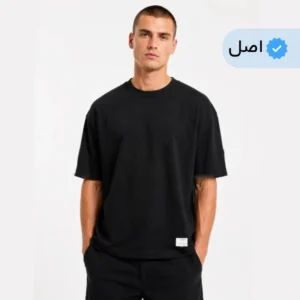 تیشرت باکسی ساده مردانه -بیسیک وارداتی pull and bear مشکی