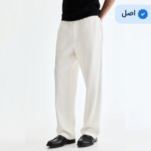 شلوار لینن نیم بگ H&M -سفید