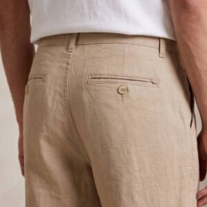 شلوار لینن راسته مردانه وارداتی زارا- کرم خاکی