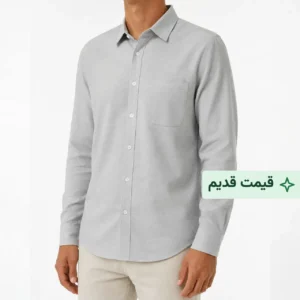 پیراهن کلاسیک مردانه طرح اکسفورد کد ۱۱۱- رنگ طوسی
