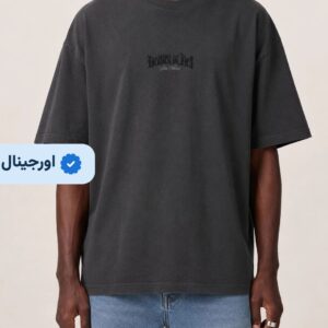 تیشرت باکسی طرحدار طوسی تیره black squad
