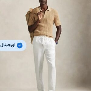 شلوار لینن نیم بگ H&M -سفید