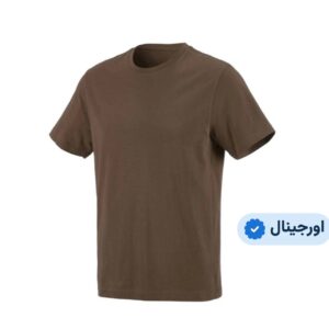تیشرت یقه گرد ساده و بدون طرح وارداتی برند strauss-engelbert- قهوه ای