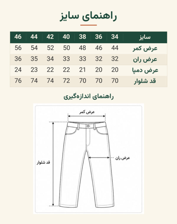راهنمای سایز شلوار جین زنانه برمودا وارداتی برند M&S-لیمویی