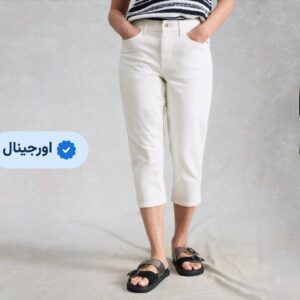 شلوار جین زنانه برمودا وارداتی برند M&S-سفید