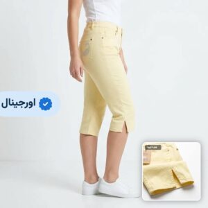 شلوار جین زنانه برمودا وارداتی برند M&S-لیمویی