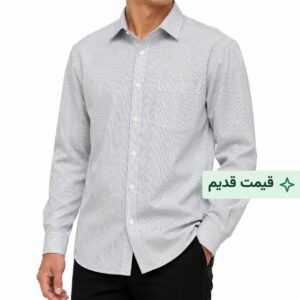 پیراهن کلاسیک مردانه طرح دیپلمات راه راه یک میل کد ۱۱۵- مشکی