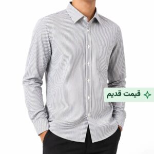 پیراهن کلاسیک مردانه طرح راه راه دیپلمات رنگی ۲ میل کد ۱۱۹- نوک مدادی