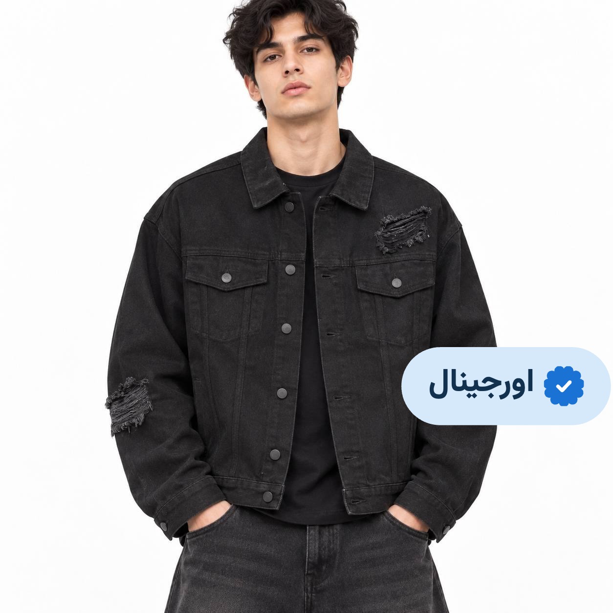 کت جین زاب دار اورجینال برند فوراور-for ever21