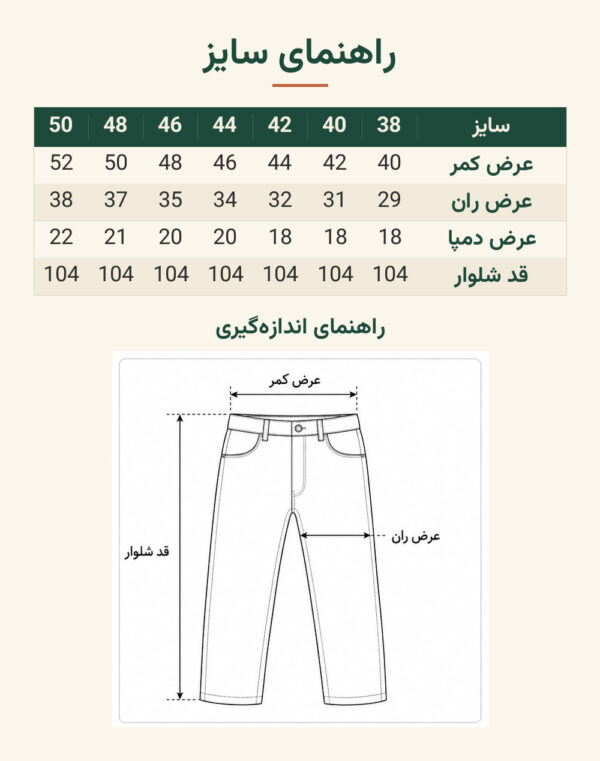 راهنمای سایز شلوار جین اسلیم مردانه سرمه ای تیره وارداتی برند C&A
