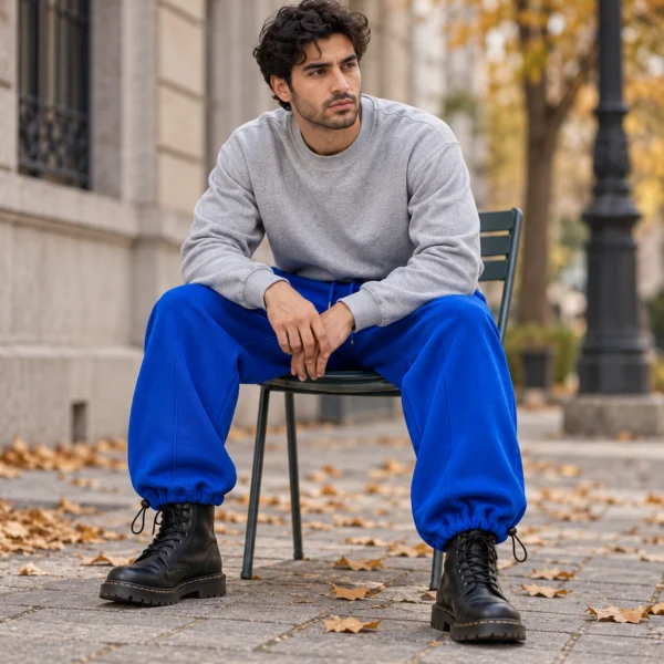 شلوار جاگر آبی کاربنی داخل کرک وارداتی برند Breshka – کد۰۳