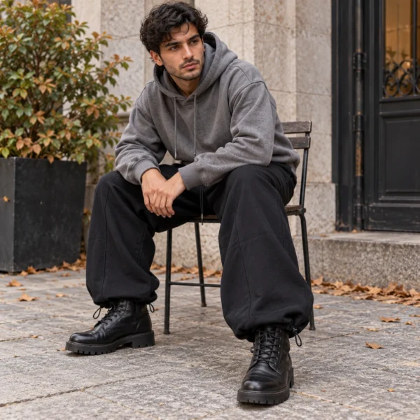 شلوار جاگر مشکی داخل کرک وارداتی برند Breshka – کد۰۴