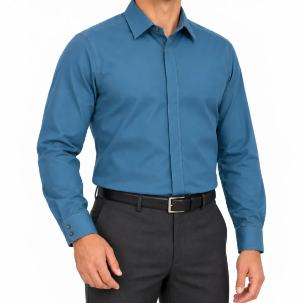 پیراهن دوشین دکمه مخفی مردانه کله غازی لخت
