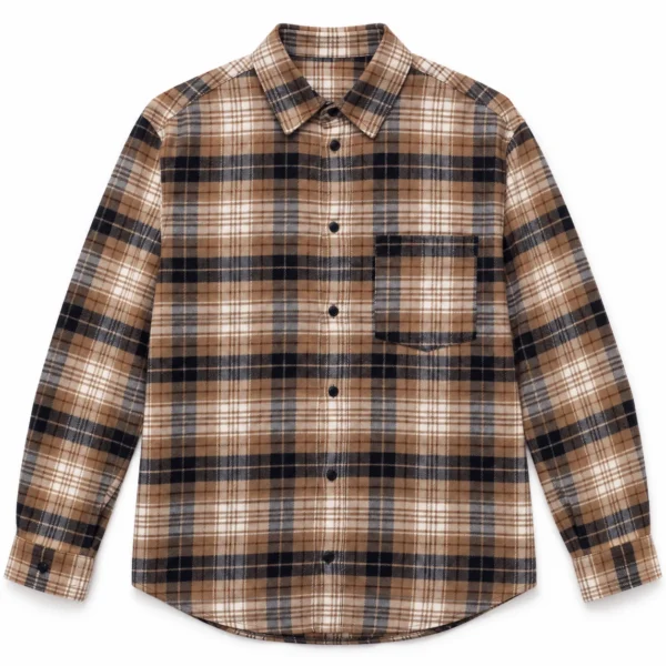 پیراهن پشمی مردانه چهارخانه وارداتی برند اچ اند ام H&M- کد۰۹