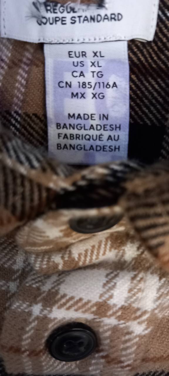 پیراهن پشمی مردانه چهارخانه وارداتی برند اچ اند ام H&M- کد۰۹