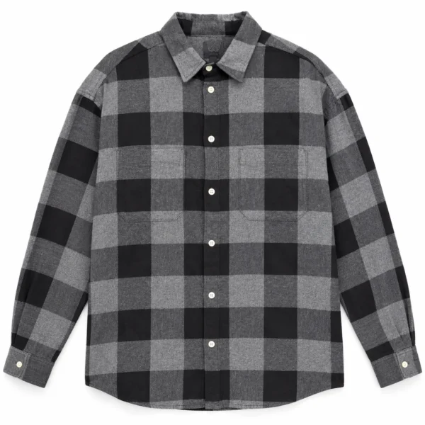 پیراهن پشمی مردانه چهارخانه وارداتی برند اچ اند ام H&M-کد۳۴