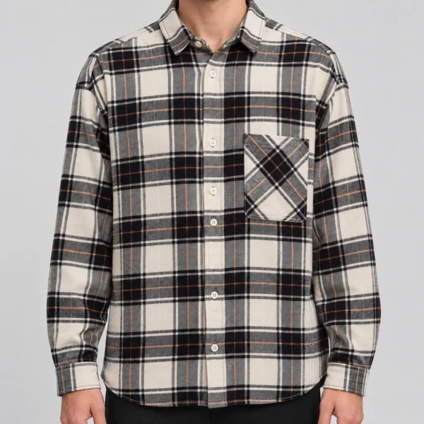 پیراهن پشمی مردانه چهارخانه وارداتی برند اچ اند ام H&M – کد۰۵