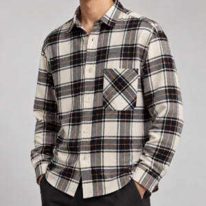 پیراهن پشمی مردانه چهارخانه وارداتی برند اچ اند ام H&M - کد۰۵