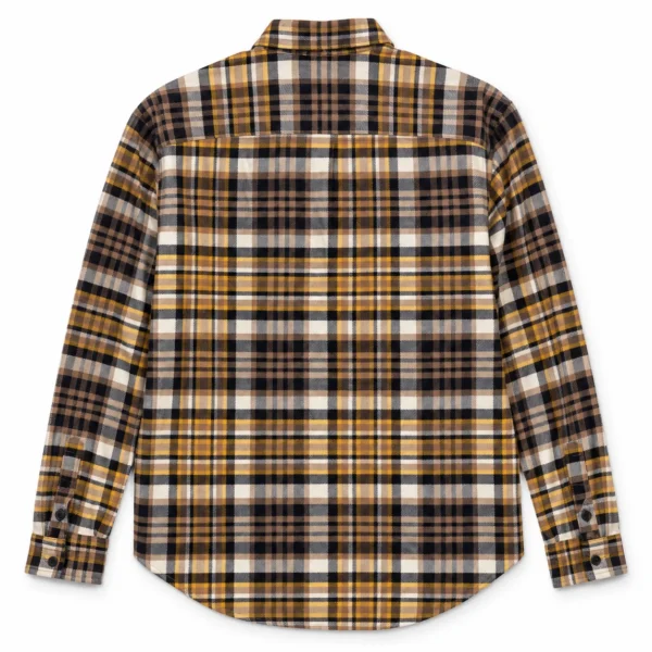 پیراهن پشمی مردانه چهارخانه کرم وارداتی برند اچ اند ام H&M- کد۱۰