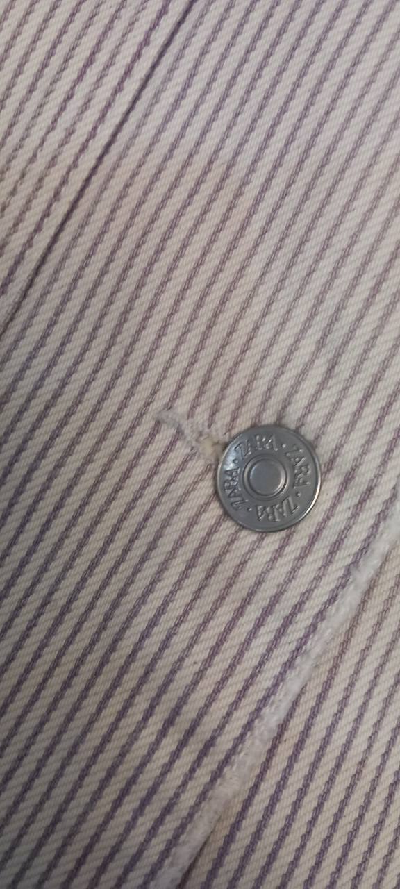 کت کتان جین راه راه zara