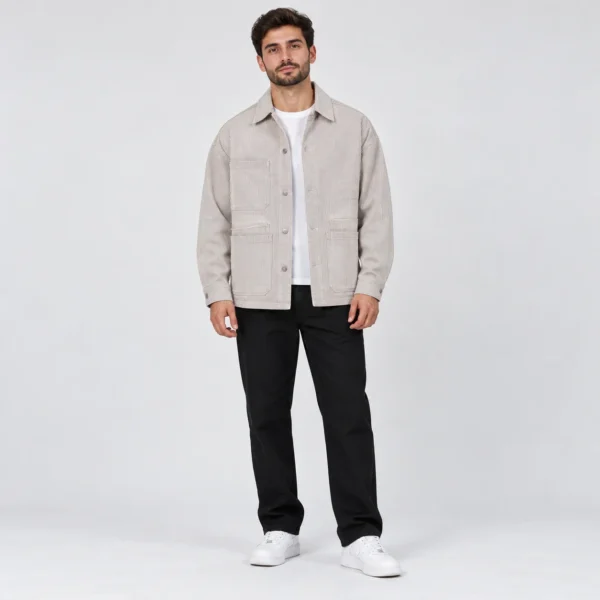 کت کتان جین راه راه zara