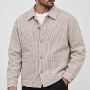 کت کتان جین راه راه zara